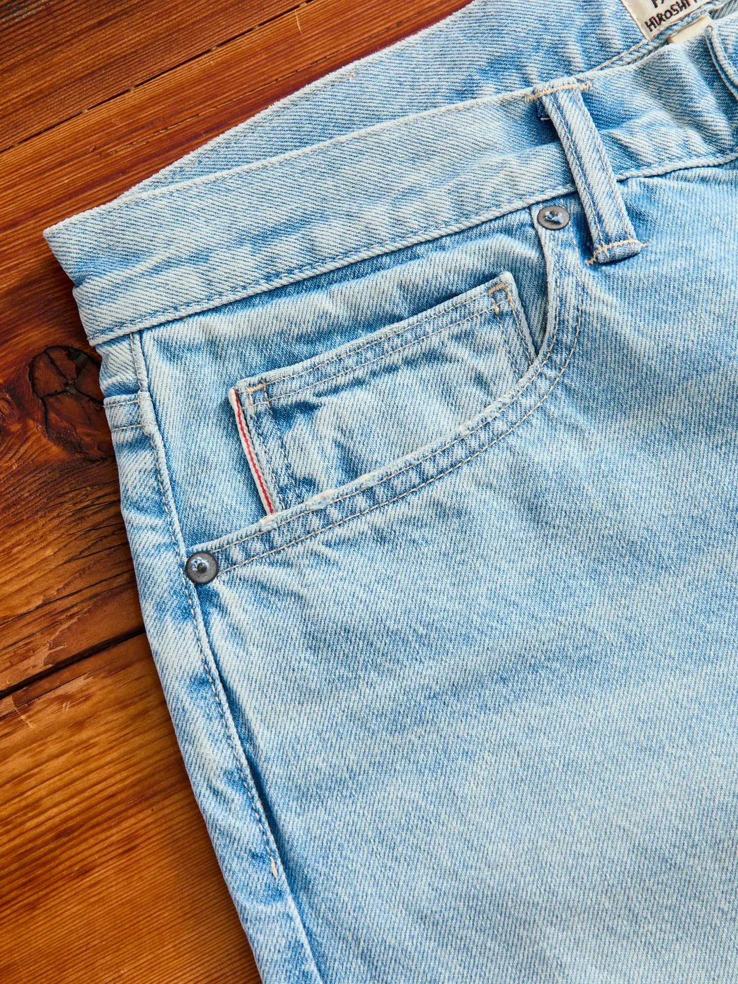 "Huey" 12.5oz Washed Indigo Selvedge Denim - Hammer Straight