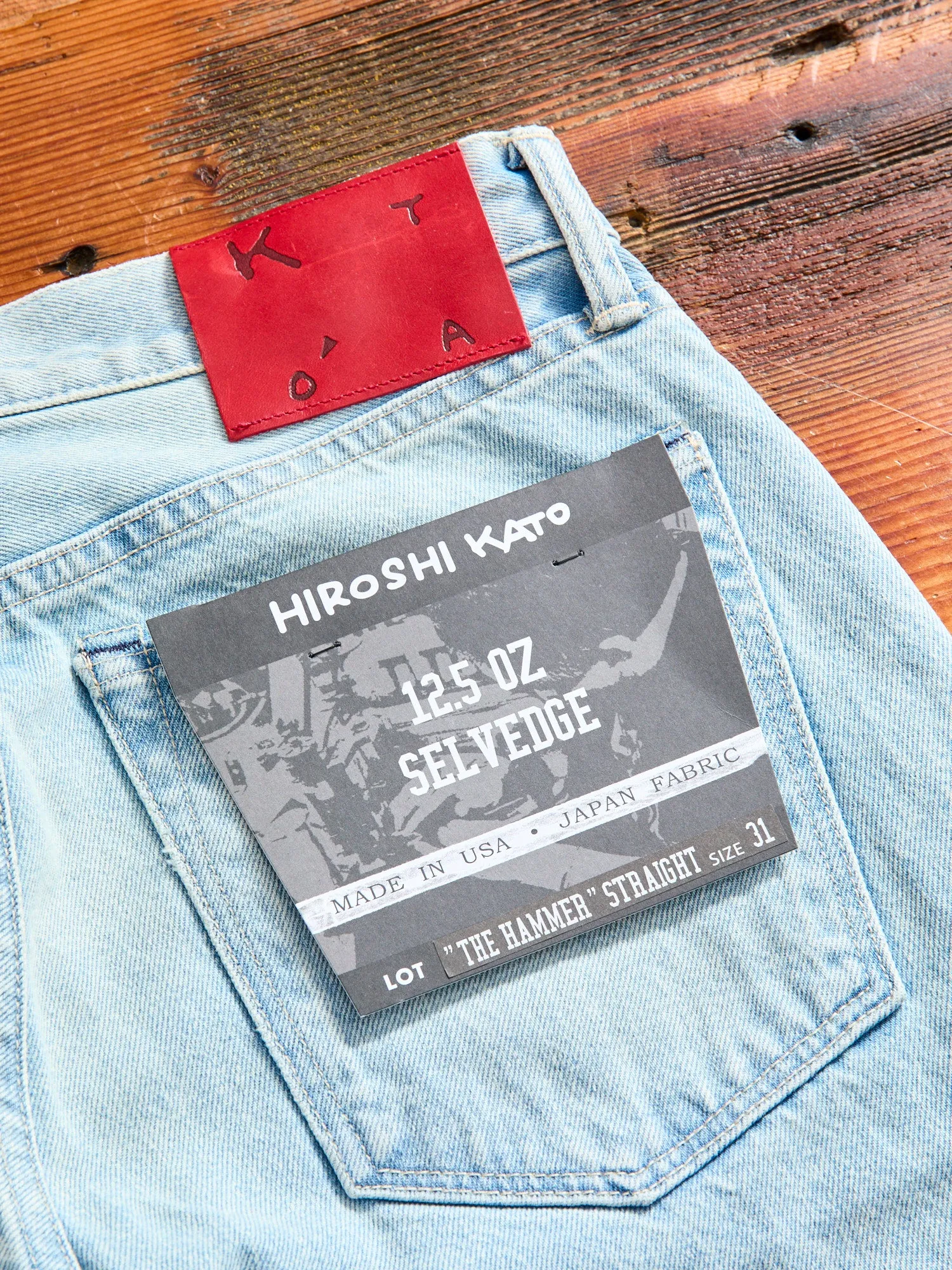"Huey" 12.5oz Washed Indigo Selvedge Denim - Hammer Straight