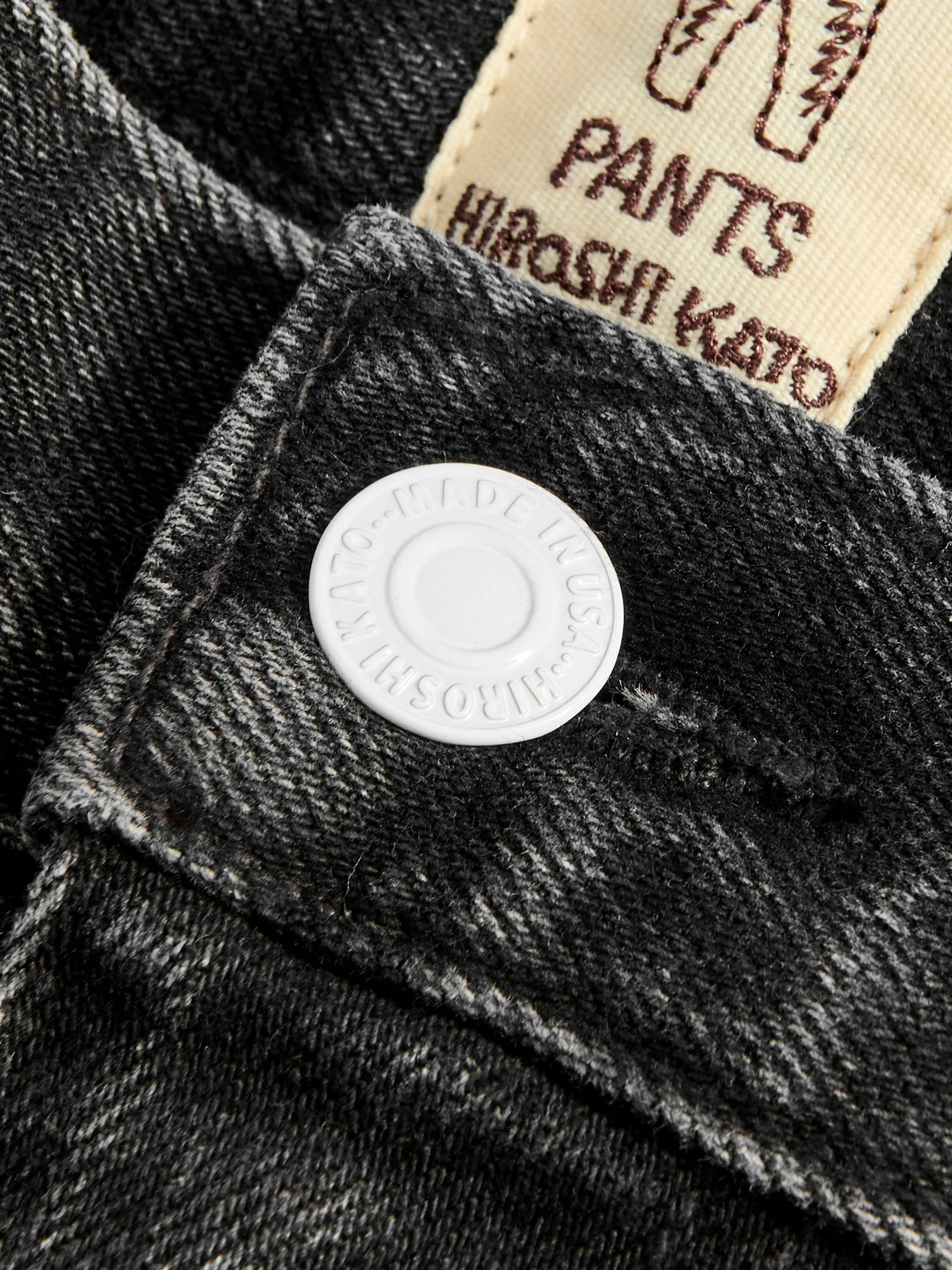 "Krist" 14oz Washed Black Stretch Selvedge Denim - Hammer Straight