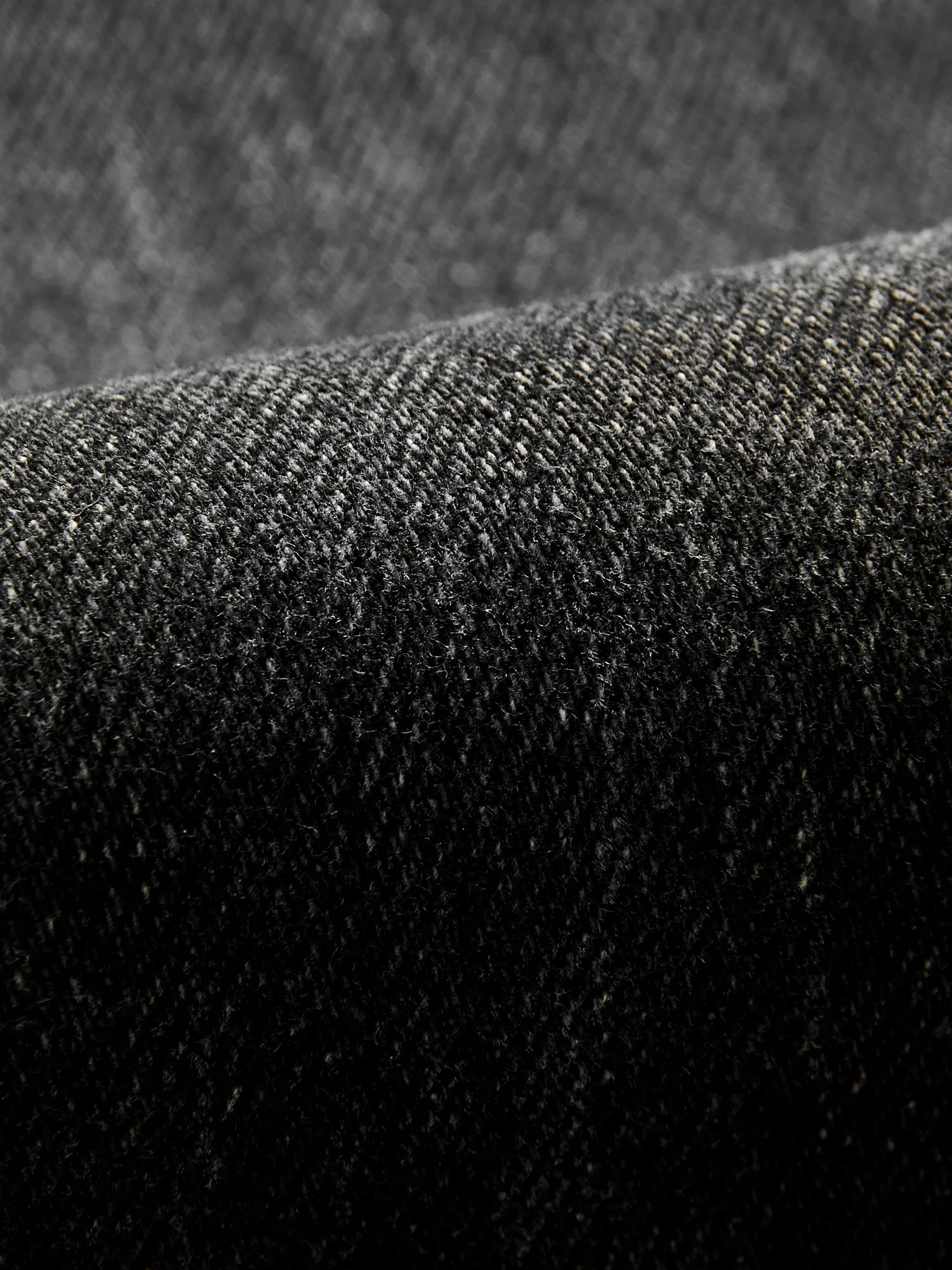 "Krist" 14oz Washed Black Stretch Selvedge Denim - Hammer Straight