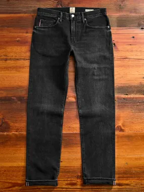 "Krist" 14oz Washed Black Stretch Selvedge Denim - Hammer Straight