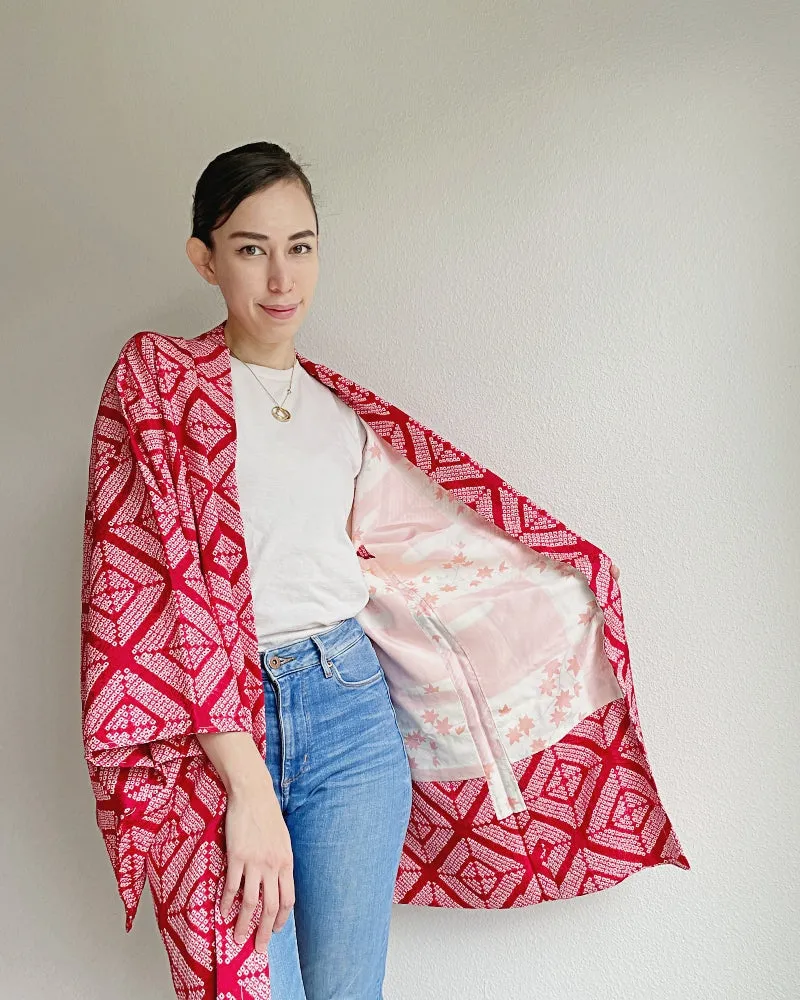 Rhombic Crystal Shibori Haori Kimono Jacket