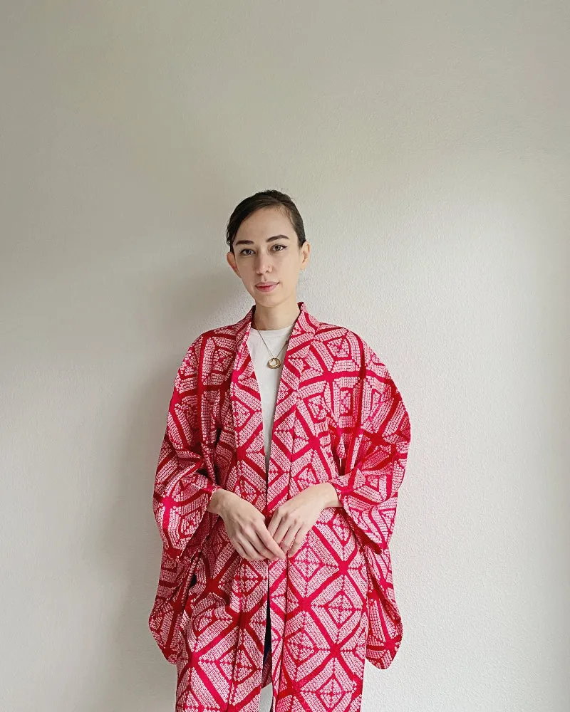 Rhombic Crystal Shibori Haori Kimono Jacket