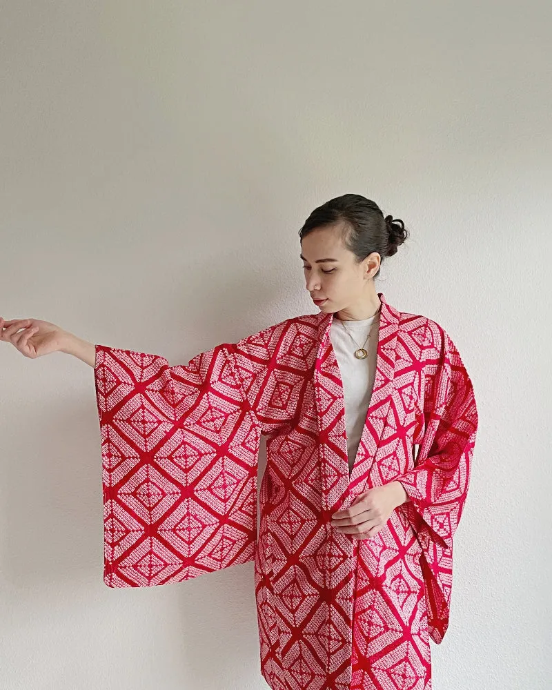 Rhombic Crystal Shibori Haori Kimono Jacket