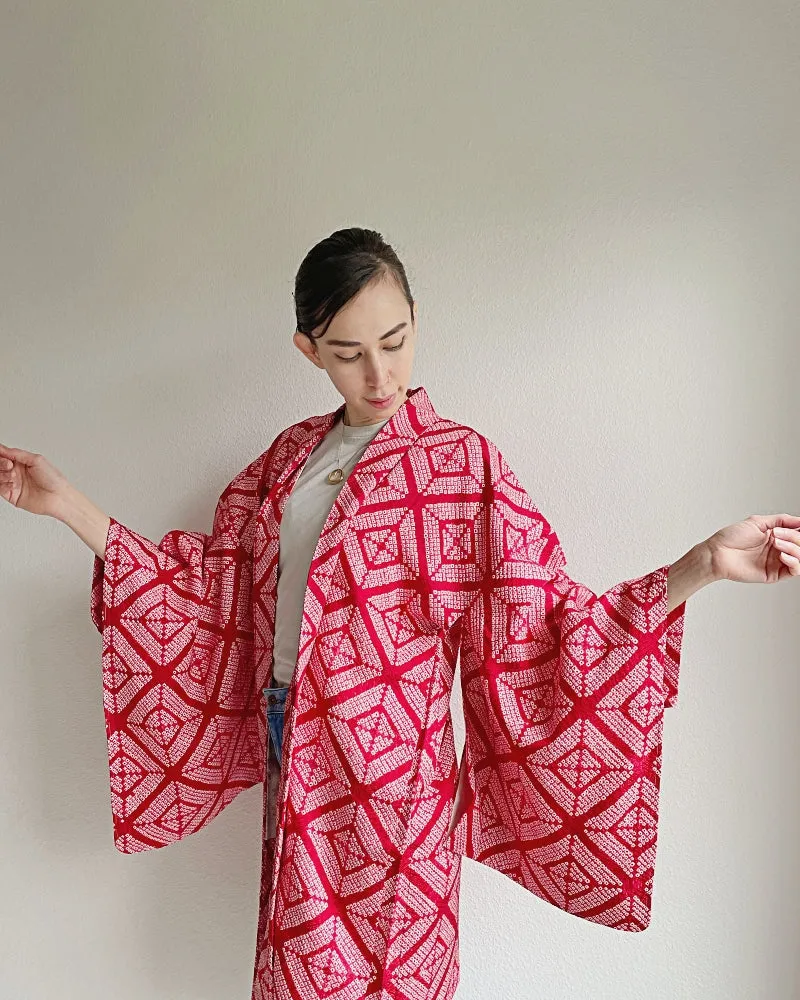 Rhombic Crystal Shibori Haori Kimono Jacket