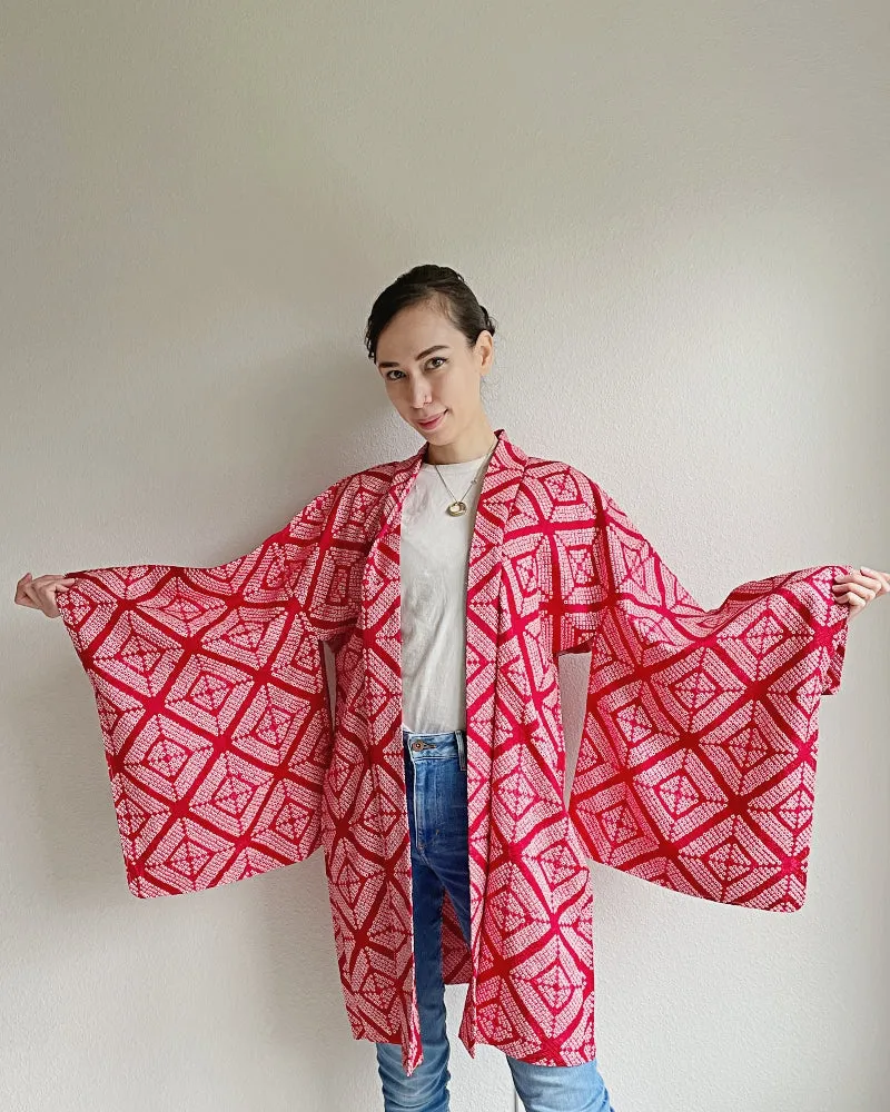 Rhombic Crystal Shibori Haori Kimono Jacket