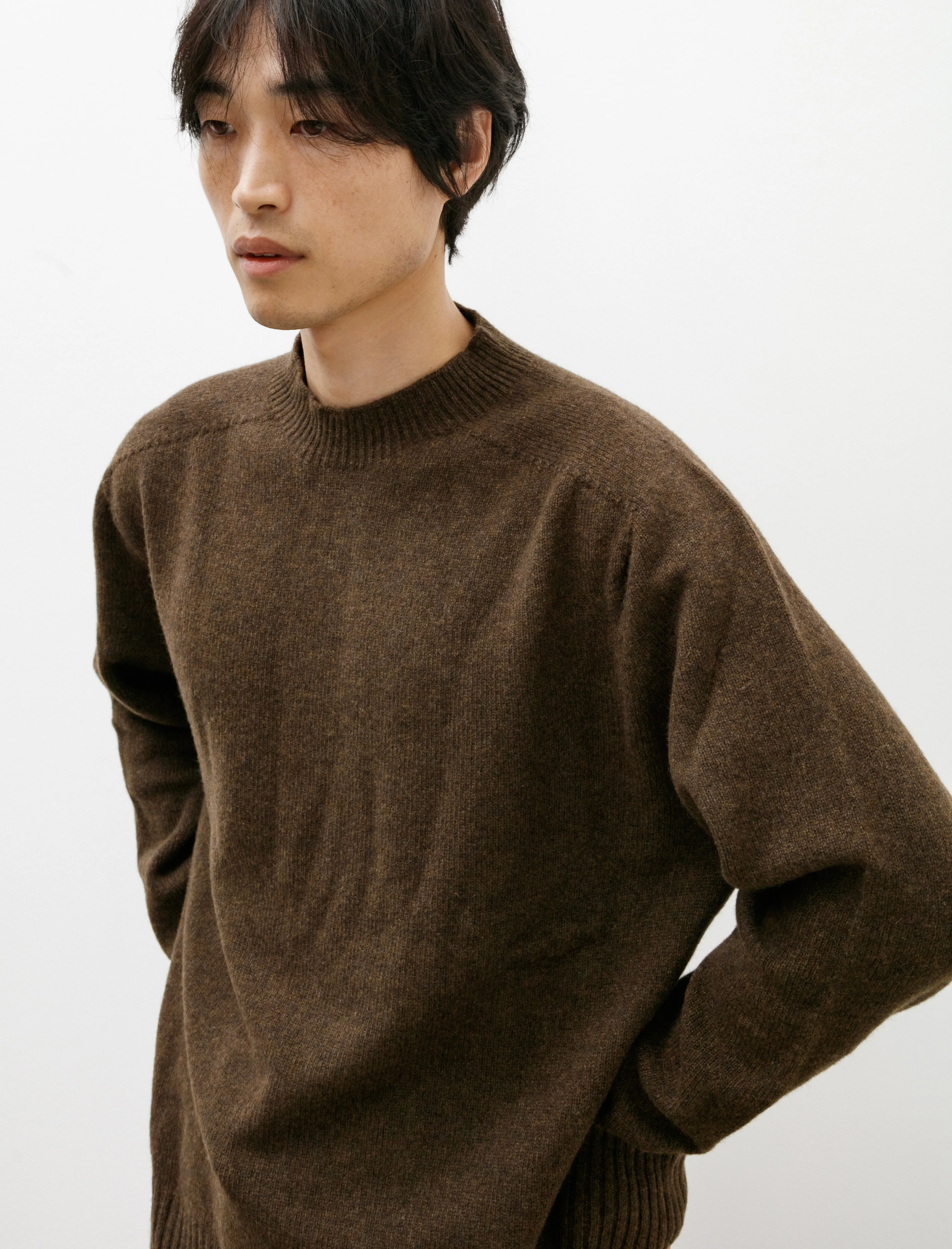 Seamless Crewneck Merino Cashmere Bracken
