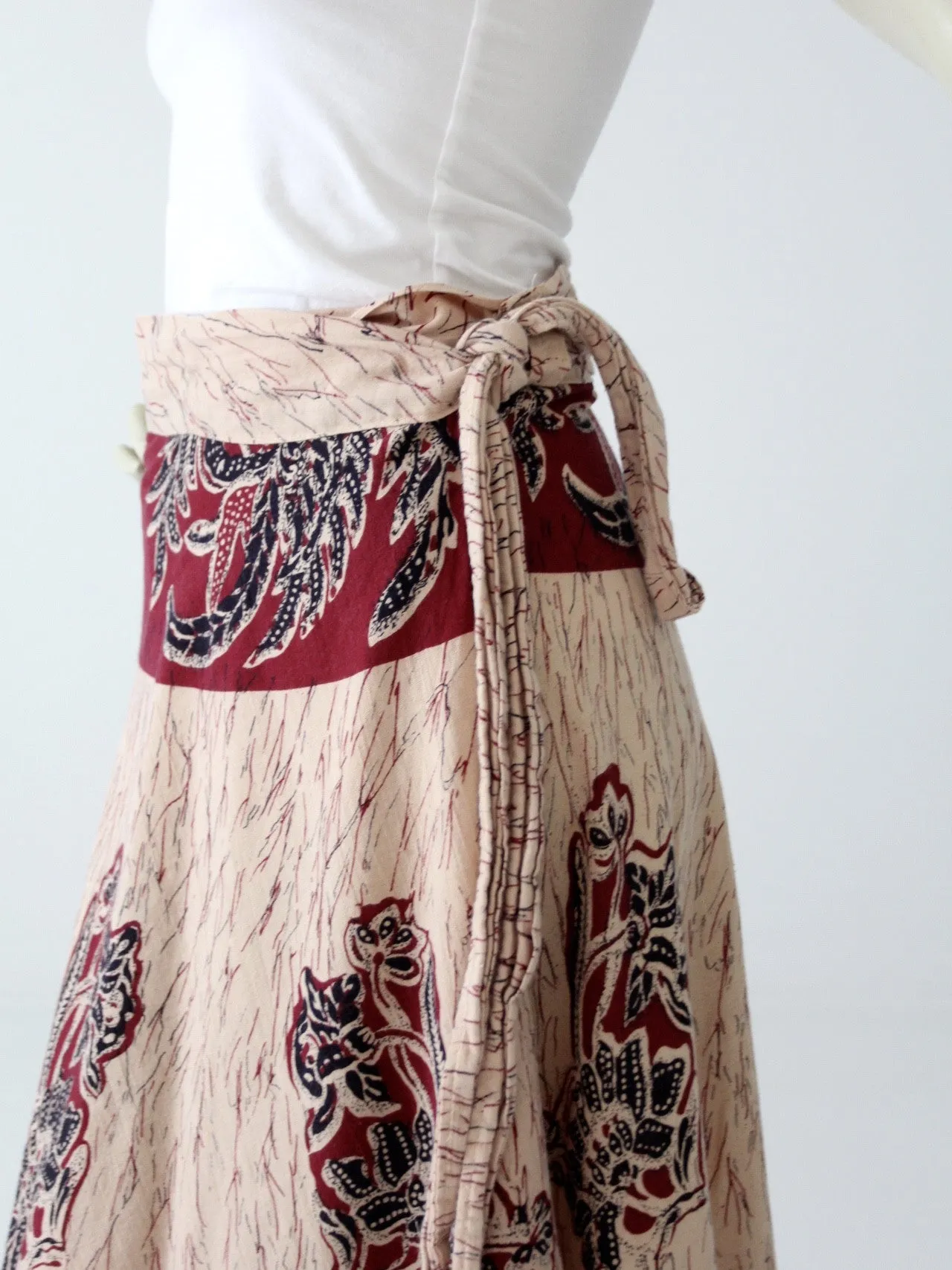 vintage 70s India cotton wrap skirt