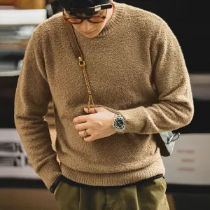 Vintage Solid Color Half Turtleneck Sweater - Men's Casual Style