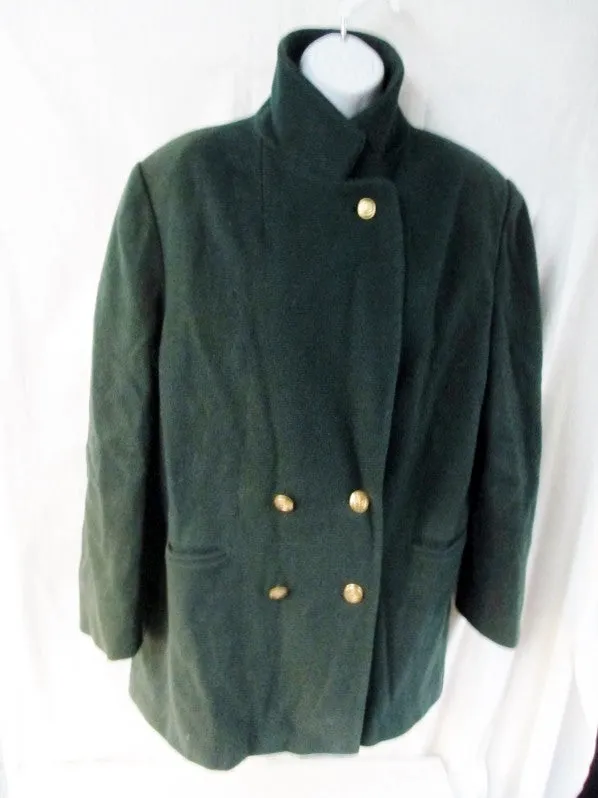 Vtg J.G. HOOK 100% Wool jacket Coat Peacoat Blazer HUNTER GREEN M USA